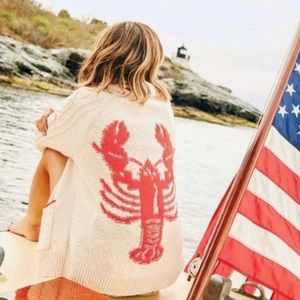 Anthropologie Maeve Lobster Cardigan